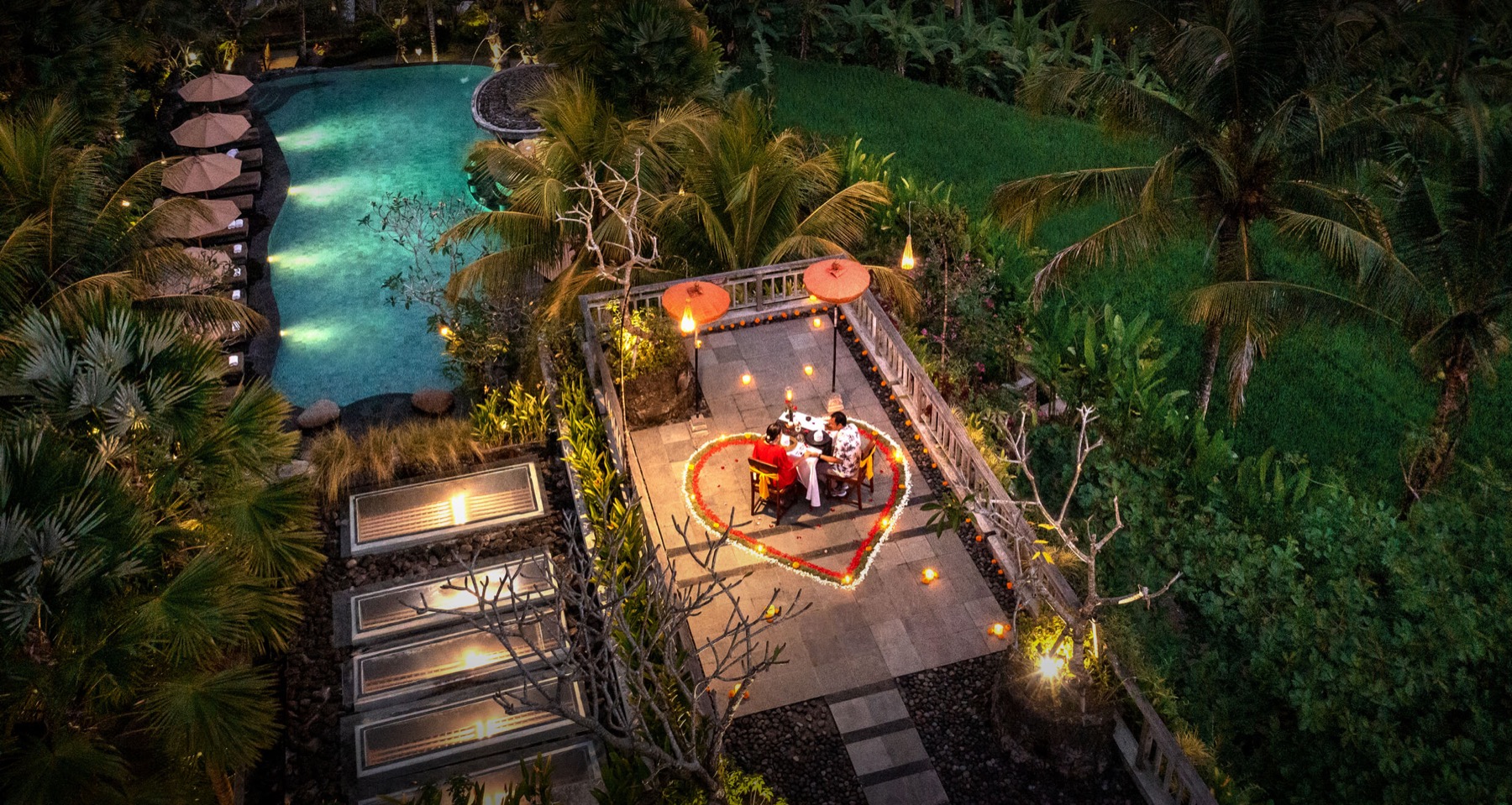 Quiet garden spaces at Kuwarasan