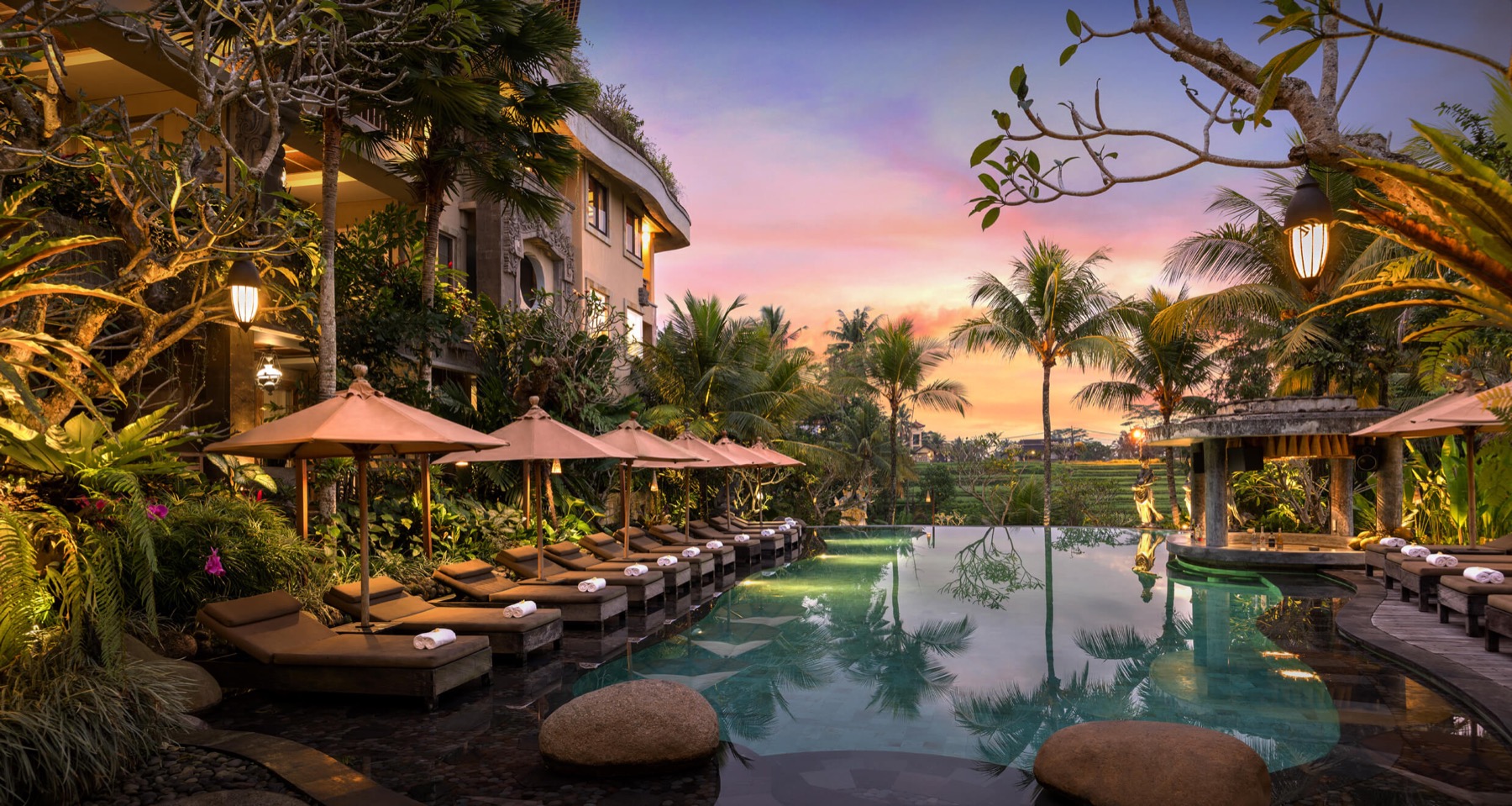 Kuwarasan resort, surrounded by the greenery of Ubud